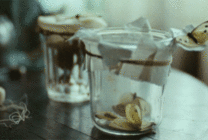 玻璃瓶扑动翅膀的蝴蝶图片