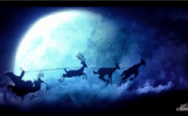 麋鹿拉雪橇梦幻图片