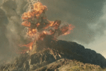 火山爆发动态图片