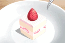 使用叉子吃蛋糕动画图片