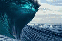 海水中蓝色的大海浪gif图片