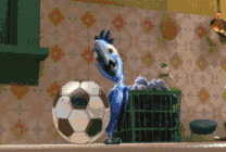 鹦鹉踢足球动态图片
