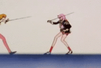 两个女人击剑动画图片