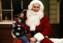 圣诞老人抱小孩动态图片
