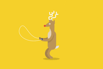 一只可爱的卡通小鹿跳绳gif图片