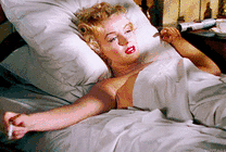 躺在床上抽烟的女人gif图片