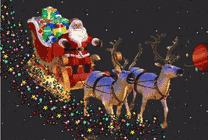 圣诞老人驾车送礼物GIF图片