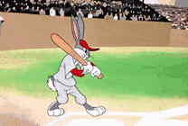 运动员兔八哥打棒球GIF图片