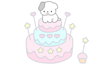 小狗狗生日蛋糕动画图片