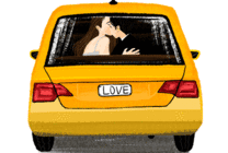 出租车上的浪漫爱情动画图片