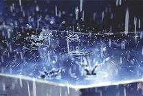 雨水落下溅起的水花动画图片