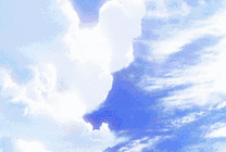 飞鸟掠过晴朗天空动画图片