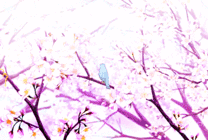 枝头上的小鸟飞走了动画图片