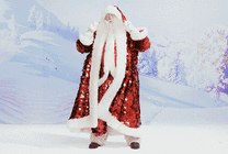 圣诞老人在大雪中跳舞GIF动态图