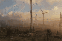 高山上的风力发电GIF图片