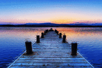 黄昏的码头GIF图片