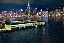 码头上的夜景GIF图片