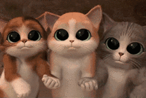 三只可爱的卡通小猫咪GIF图片