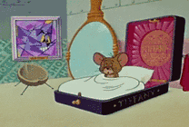 可爱的卡通老鼠起床GIF图片
