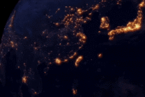 太空看地球夜景GIF图片
