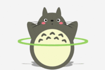 玩呼啦圈的龙猫GIF图片