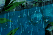 雨水滴落小溪里动画图片