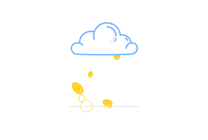 下金币的云朵GIF图片