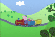 小猪爸爸开火车动画图片