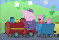 小猪佩奇坐火车动画图片