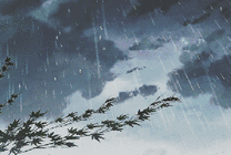 雷电交加的雨天动画图片