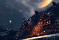 月亮之夜下暴雪动画图片
