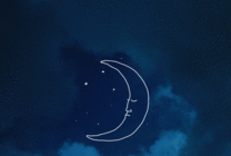 月亮睡觉了动画图片