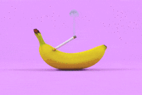 卡通香蕉抽烟gif图片