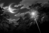黑夜中天空中飘过的云彩与月亮gif图片