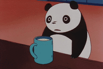 卡通熊猫喝水gif图片