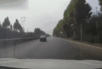 小车撞三轮车GIF图片