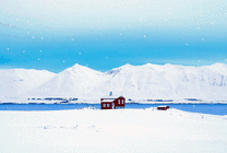 迷人的冰岛冬雪日闪图