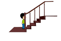人物走上楼梯动画图片