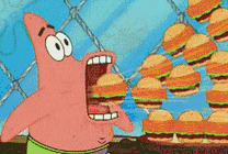 吃汉堡的派大星GIF图片