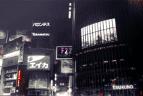 雨夜日本的街头动画图片