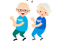 老爷爷老奶奶跳舞动画图片