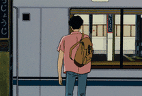 地铁站台候车的人动画图片