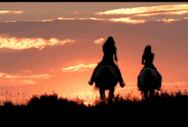 黄昏日落骑马人GIF图片