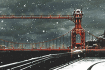城市被大雪笼罩GIF图