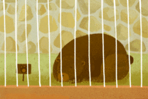 关在笼子里的狗熊动画图片