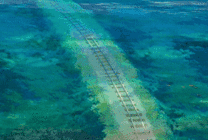 一条海底铁轨动画图片