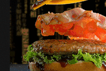 芝士培根澳洲牛堡美味可口gif图片
