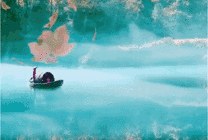 风雨中的小舟唯美GIF图片