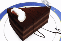 切一块块巧克力蛋糕动画图片