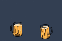 两杯啤酒干杯GIf素材图片